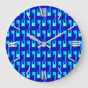 Art Deco Metallic Geometric - Kobalt Blue Grote Klok