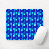 Art Deco Metallic Geometric - Kobalt Blue Muismat (Met muis)