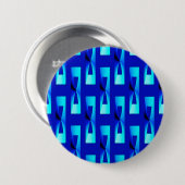 Art Deco Metallic Geometric - Kobalt Blue Ronde Button 7,6 Cm (Voorkant /achterkant)
