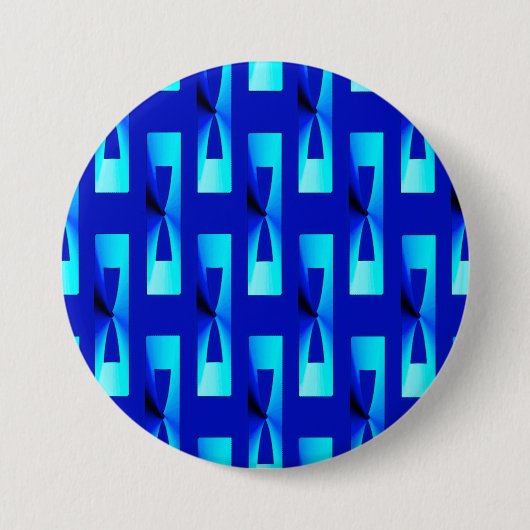 Art Deco Metallic Geometric - Kobalt Blue Ronde Button 7,6 Cm (Voorkant)