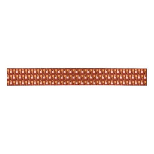 Art Deco Metallic Geometric - Koper en Rust Grosgrain Lint (Voorkant)