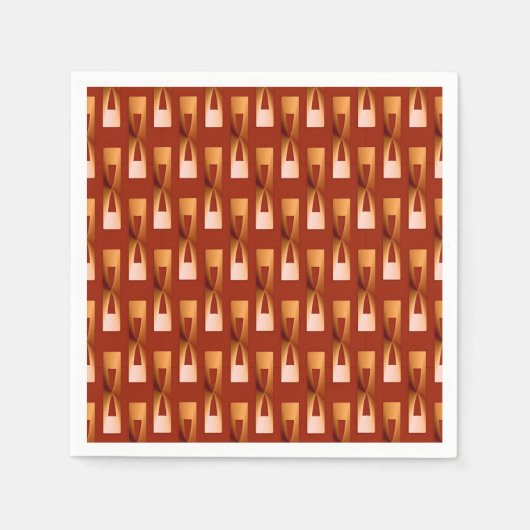 Art Deco Metallic Geometric - Koper en Rust Servet (Voorkant)