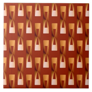 Art Deco Metallic Geometric - Koper en Rust Tegeltje