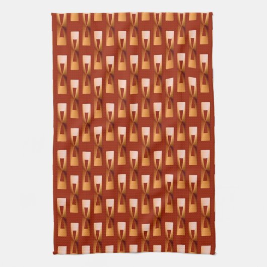Art Deco Metallic Geometric - Koper en Rust Theedoek (Verticaal)