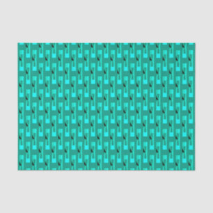Art Deco Metallic Geometric - Peacock en Blauwgroe Tissuepapier