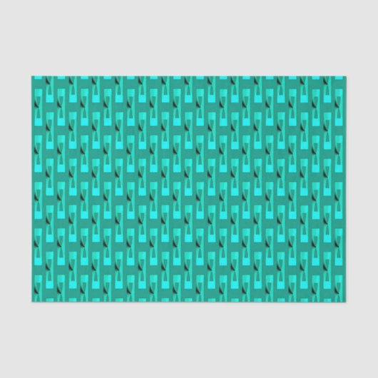 Art Deco Metallic Geometric - Peacock en Blauwgroe Tissuepapier (Voorkant)
