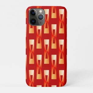 Art Deco Metallic Geometric - Red en Coral Case-Mate iPhone Case