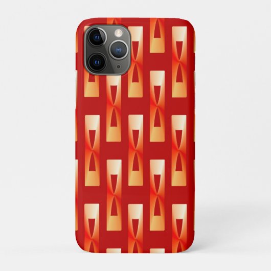 Art Deco Metallic Geometric - Red en Coral Case-Mate iPhone Case (Achterkant)
