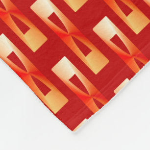 Art Deco Metallic Geometric - Red en Coral Fleece Deken