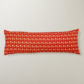 Art Deco Metallic Geometric - Red en Coral Lichaamskussen (Achterkant)