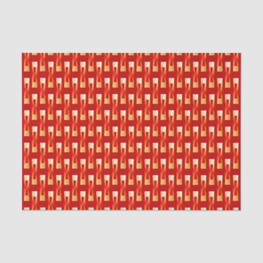 Art Deco Metallic Geometric - Red en Coral Tissuepapier (Voorkant)