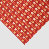 Art Deco Metallic Geometric - Red en Coral Tissuepapier (Detail)