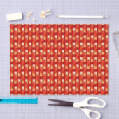 Art Deco Metallic Geometric - Red en Coral Tissuepapier (Craft)