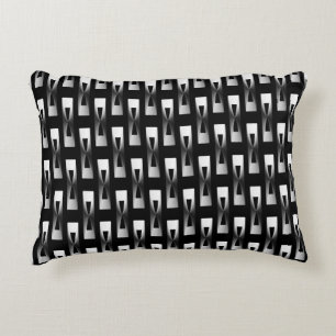 Art Deco Metallic Geometric - Silver en Black Accent Kussen