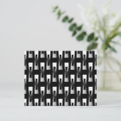 Art Deco Metallic Geometric - Silver en Black Briefkaart (Staand voorkant)