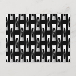 Art Deco Metallic Geometric - Silver en Black Briefkaart