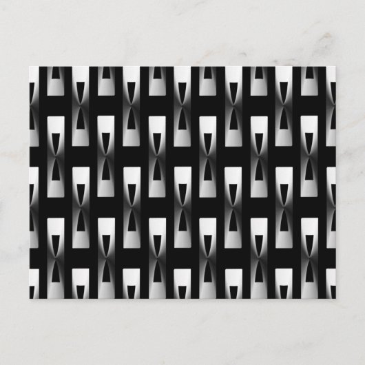 Art Deco Metallic Geometric - Silver en Black Briefkaart (Voorkant)