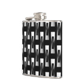 Art Deco Metallic Geometric - Silver en Black Heupfles (Links)