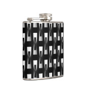 Art Deco Metallic Geometric - Silver en Black Heupfles (Rechts)