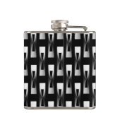 Art Deco Metallic Geometric - Silver en Black Heupfles (Achterkant)