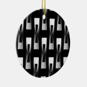 Art Deco Metallic Geometric - Silver en Black Keramisch Ornament (Rechts)