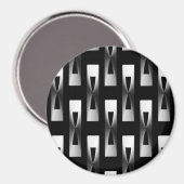 Art Deco Metallic Geometric - Silver en Black Magneet (Voorkant / Achterkant)