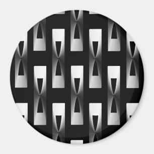 Art Deco Metallic Geometric - Silver en Black Magneet