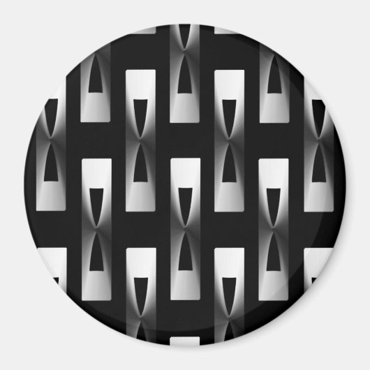 Art Deco Metallic Geometric - Silver en Black Magneet (Voorkant)