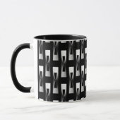 Art Deco Metallic Geometric - Silver en Black Mok (Links)