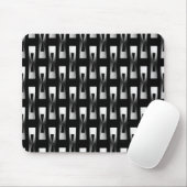 Art Deco Metallic Geometric - Silver en Black Muismat (Met muis)