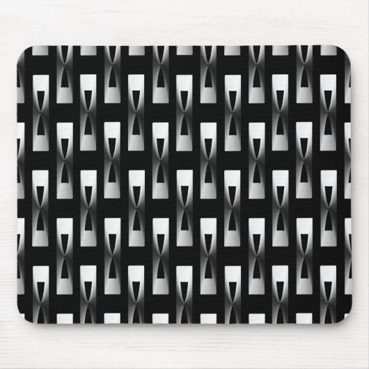 Art Deco Metallic Geometric - Silver en Black Muismat (Voorkant)