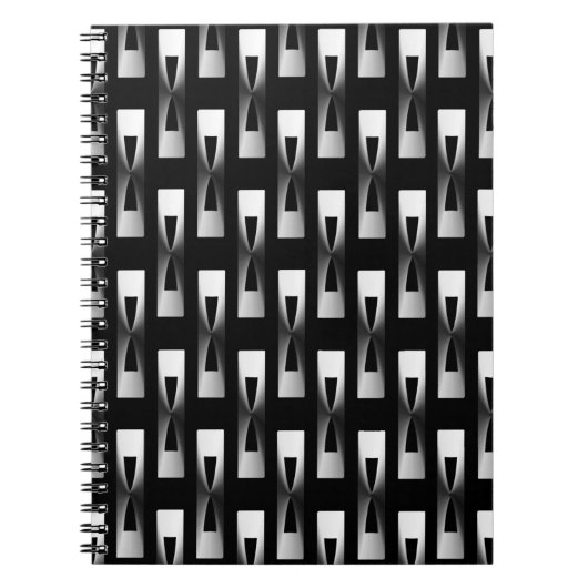 Art Deco Metallic Geometric - Silver en Black Notitieboek (Voorkant)