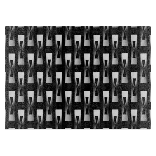 Art Deco Metallic Geometric - Silver en Black Snijplank (Voorkant)