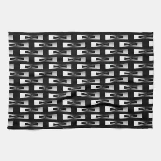 Art Deco Metallic Geometric - Silver en Black Theedoek (Horizontaal)