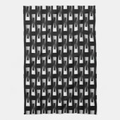 Art Deco Metallic Geometric - Silver en Black Theedoek (Verticaal)