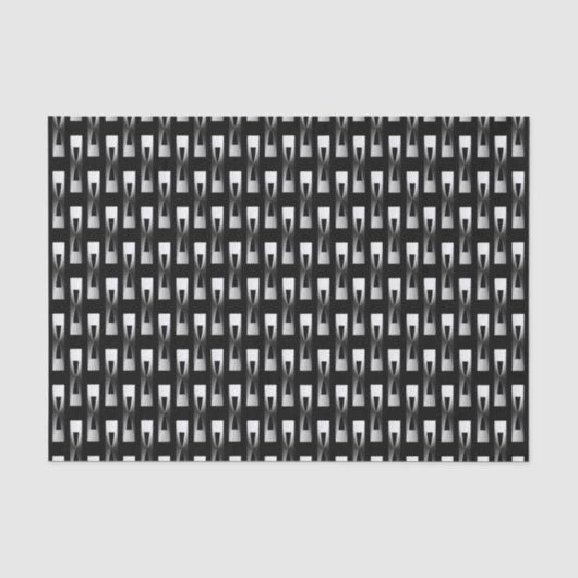 Art Deco Metallic Geometric - Silver en Black Tissuepapier (Voorkant)