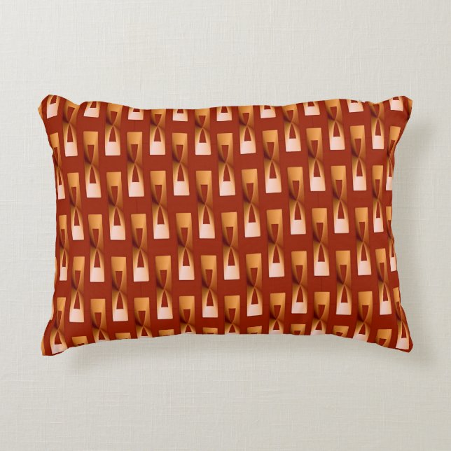 Art Deco Metallic Geometrisch - Koper en Roest Accent Kussen (Voorkant)