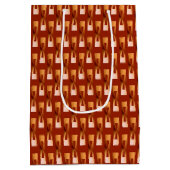 Art Deco Metallic Geometrisch - Koper en Roest Medium Cadeauzakje (Achterkant)