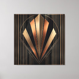 Art Deco Metallic Geometrische Elegantie Canvas Afdruk