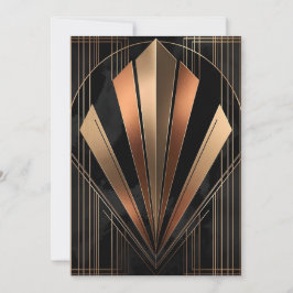 Art Deco Metallic Geometrische Elegantie Feestdagenkaart