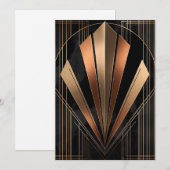 Art Deco Metallic Geometrische Elegantie Feestdagenkaart (Voorkant / Achterkant)