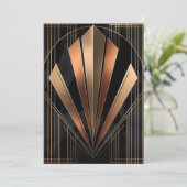 Art Deco Metallic Geometrische Elegantie Feestdagenkaart (Staand voorkant)
