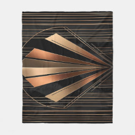 Art Deco Metallic Geometrische Elegantie Fleece Deken
