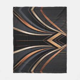 Art Deco Metallic Geometrische Elegantie Fleece Deken