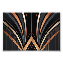Art Deco Metallic Geometrische Elegantie Foto Afdruk