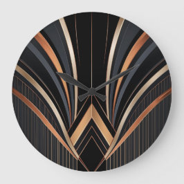 Art Deco Metallic Geometrische Elegantie Grote Klok