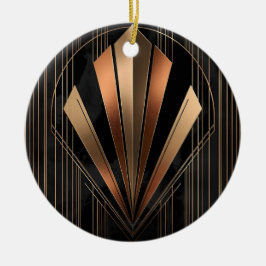 Art Deco Metallic Geometrische Elegantie Keramisch Ornament
