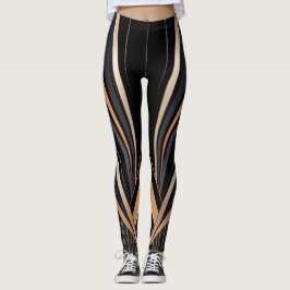 Art Deco Metallic Geometrische Elegantie Leggings