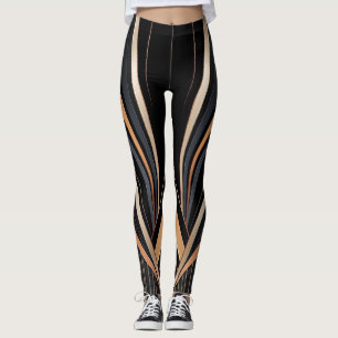 Art Deco Metallic Geometrische Elegantie Leggings
