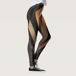 Art Deco Metallic Geometrische Elegantie Leggings